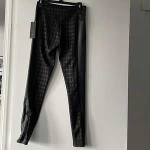 Cartise leather and houndstooth leggings